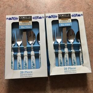 Corelle 2- 20-Piece Flatware Set blue velvet limited edition 40 pieces